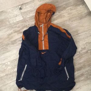 Vintage Nike jacket navy/orange 1/4 zip